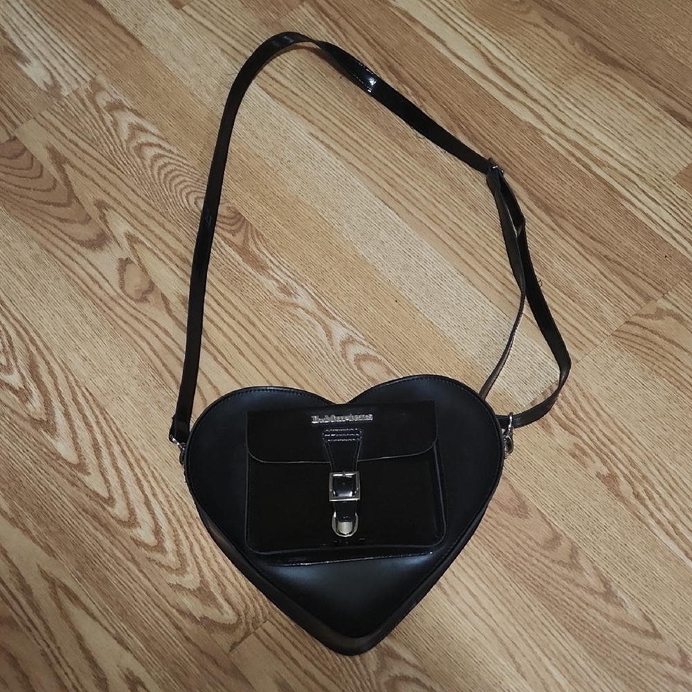 Dr. Martens Black Heart-Shaped Crossbody Bag